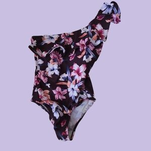 Floral One-Shoulder Kids Swimsuit